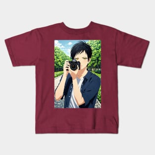 Anime Photographer Kids T-Shirt